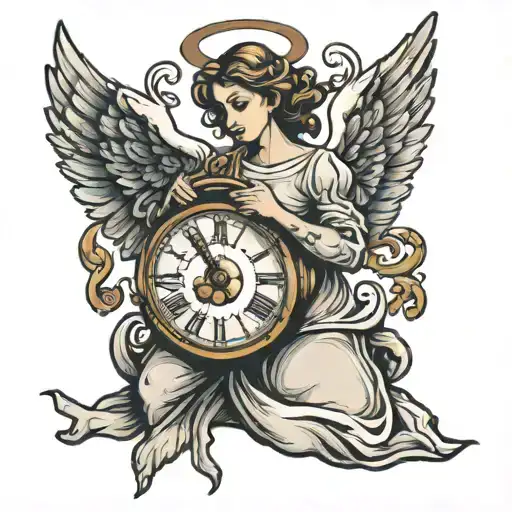 Angel Holding Clock