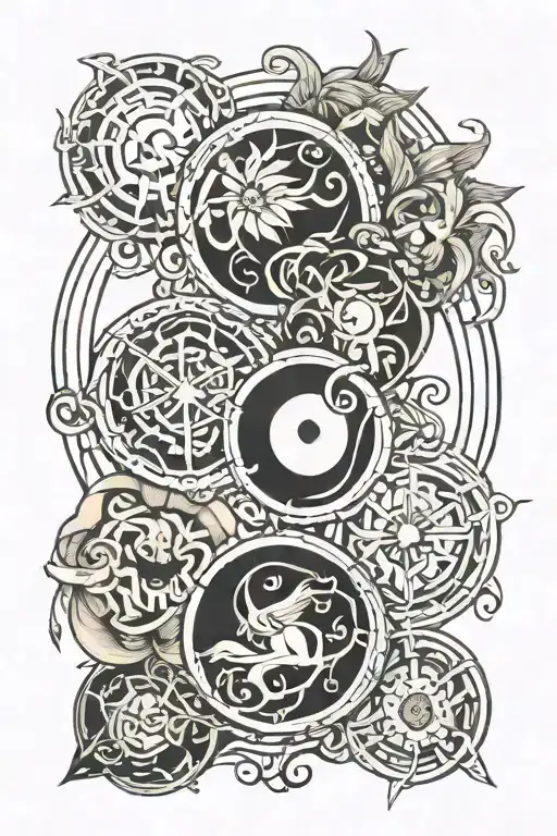 Circle Of Human Life Intertwined