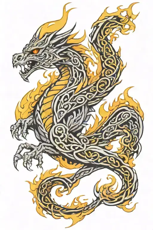 Celtic Dragon Breathing Fire