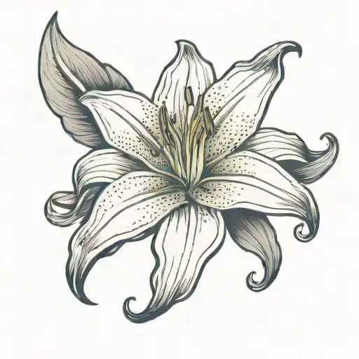 A Lily Flower With A Name On A Man's Hand