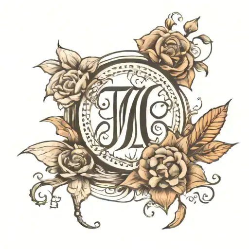 Initials And Date Tattoo Design