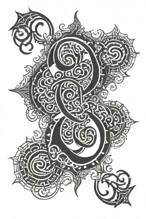 Sanskrit Script Subtly Integrated Within Each Other