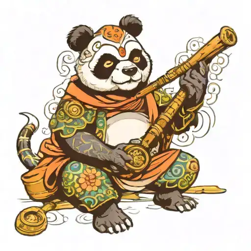 Samurai Panda Smoking Pipe