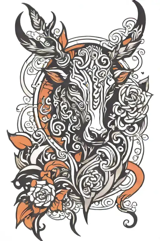 Abstract Tattoo For A Calf