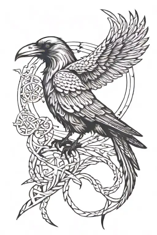 Death Raven Norse Runes