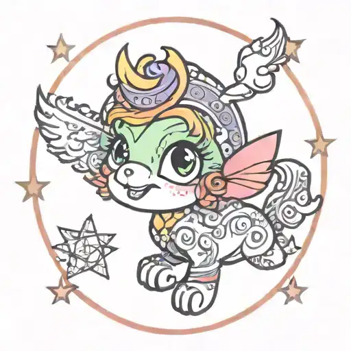 Rainbow Britecartoon Character Starlite