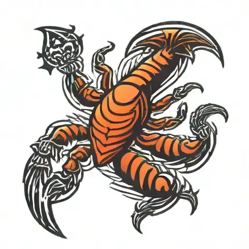 Scorpion Stylized As A King Of Spades Playing Card