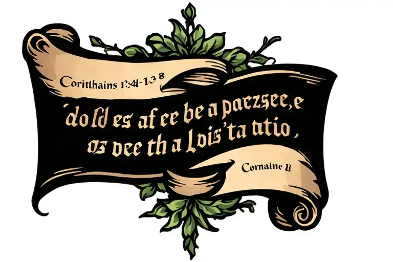 Verse Corinthians 13 4-8 In A Scroll Wrapped