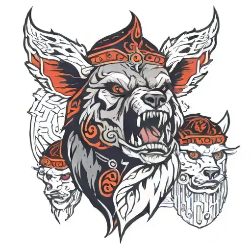 Phinix From Ahes And Wof Head And Bear Head