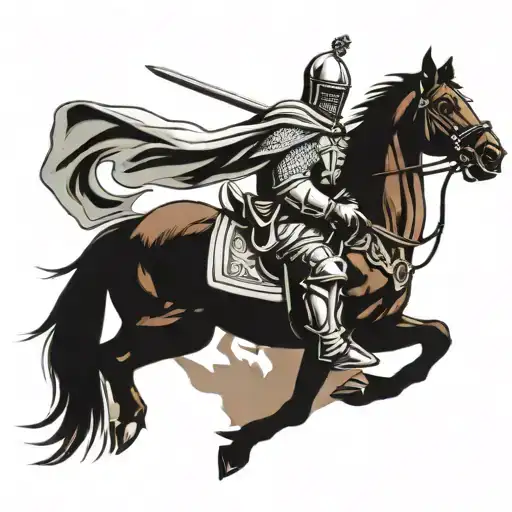 Knights Templar Knight Riding A Horse