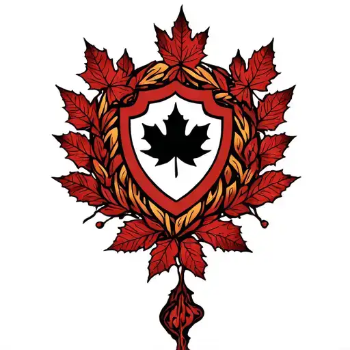 Kikuyu Shield With Maple Leaf Wreath