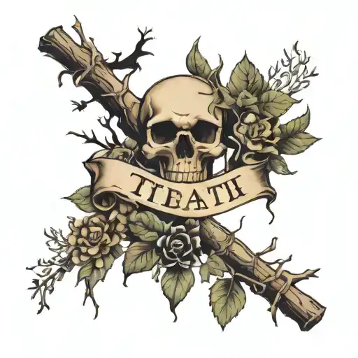 Date Of Death And Twig On Collarbone