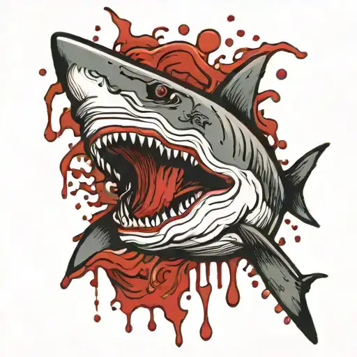 Shark With Blood Dripping Blood