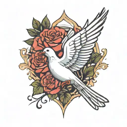 Dove With A Rose