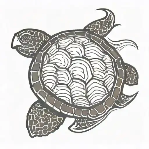 Very Simple One Line Turtle Swimming