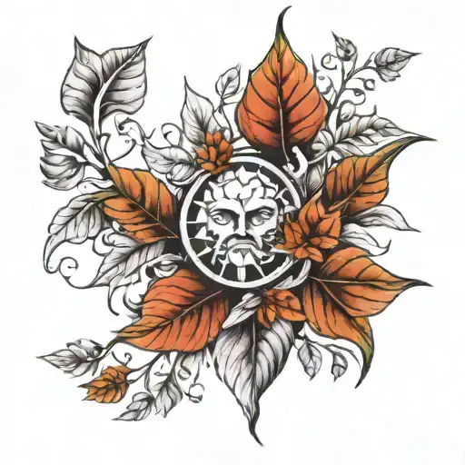 Atlas And Sycamore Leaves Growing