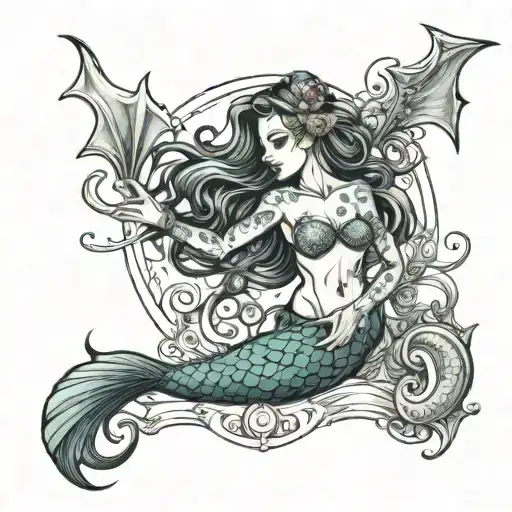 Mermaid Gloomy Movement Horor Creature Chimera Myth Creepypasta