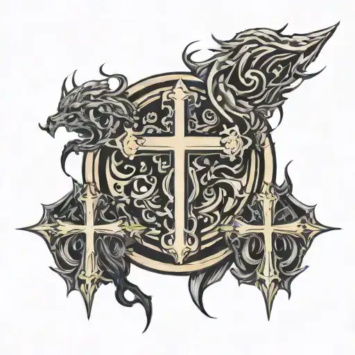 I Want A Mens Tattoo With A Cross And The Phrase Forged In Fire