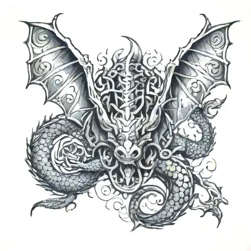 Tattoos Match With Dragon