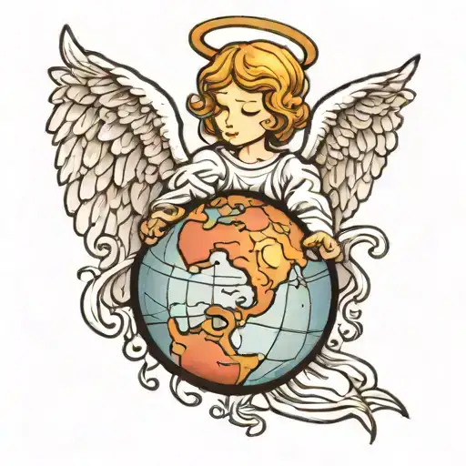 Angel Holding A Globe