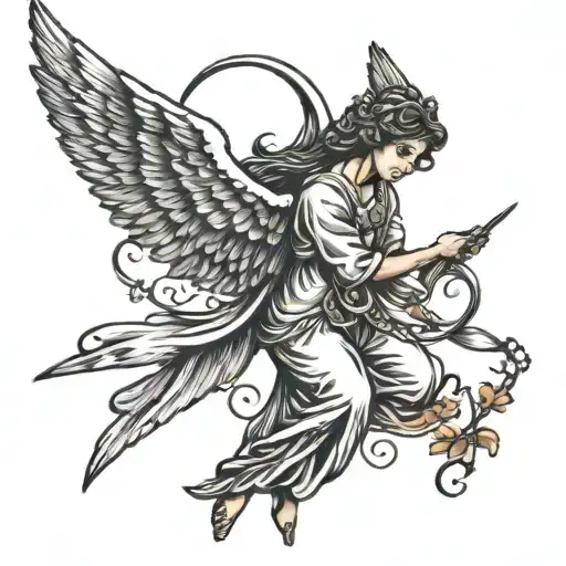 Angel With Wings Flying