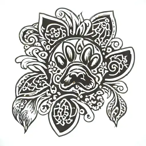 Dog Paw Print Surrounded