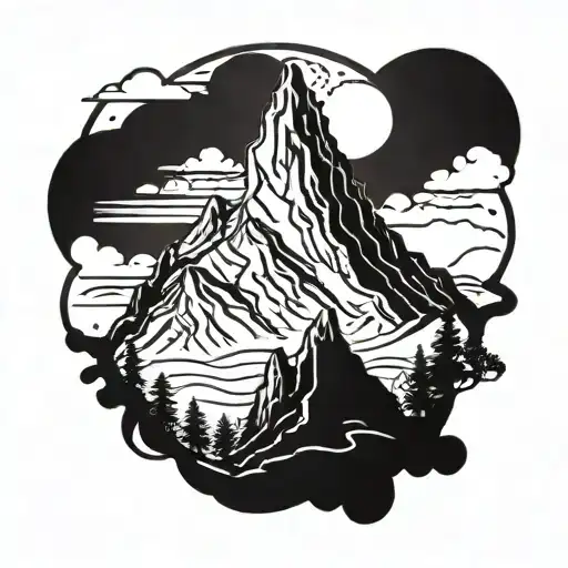 Mountain Range Silhouette