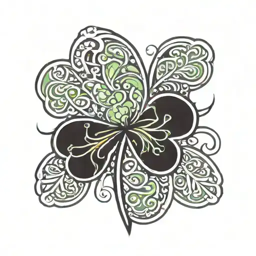 5 Leaf Clover With L H I L D On Each Leaf