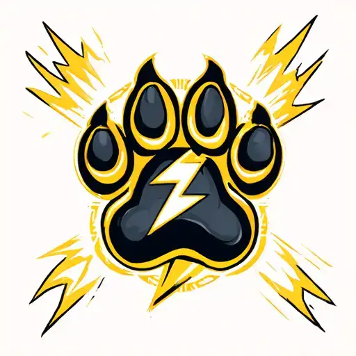 Dog's Paw And The Symbol Of The Flash