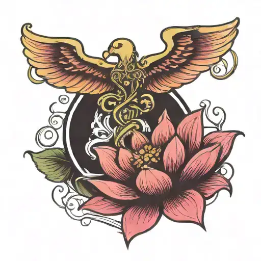 Mom Caduceus Symbol Lotus Flower Intertwined