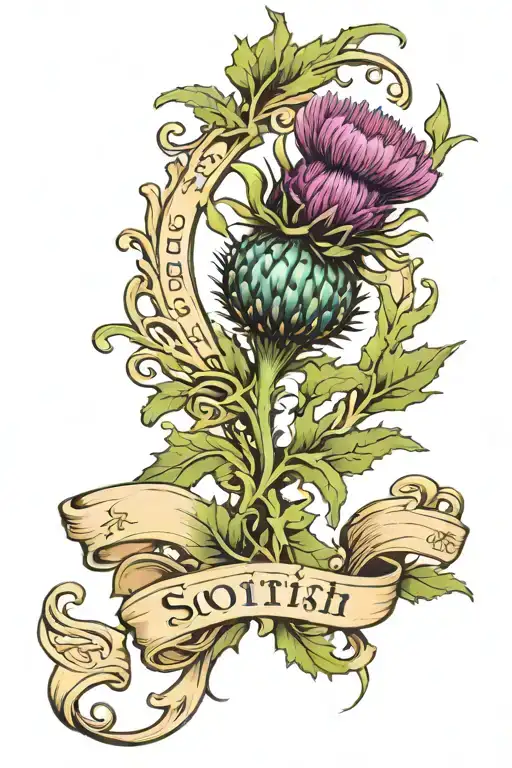 Scottish Thistle Infinity With Name Written Inside Surrounded
