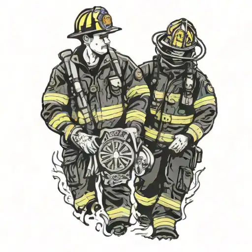 Firefighter Holding Hands Holding