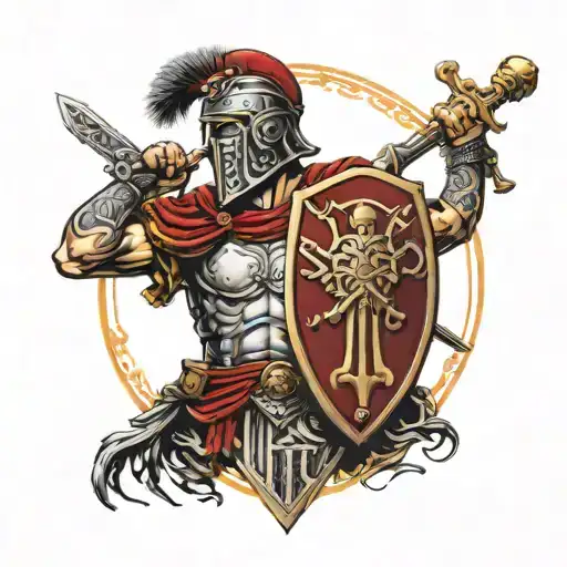 Roman Legionare With The Roman Numerals Vii