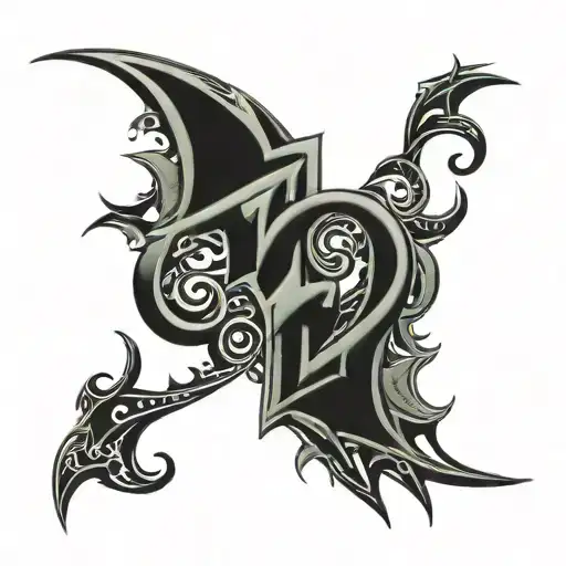 Number 12 Tattoo In Tribal Style