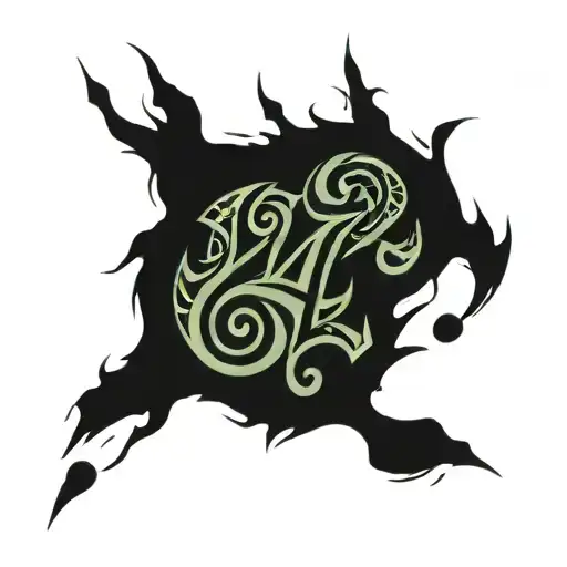 Number 12 Tattoo In Tribal Style