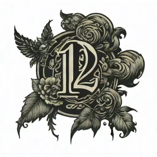 The Number 12 Tattoo In Mahori Style