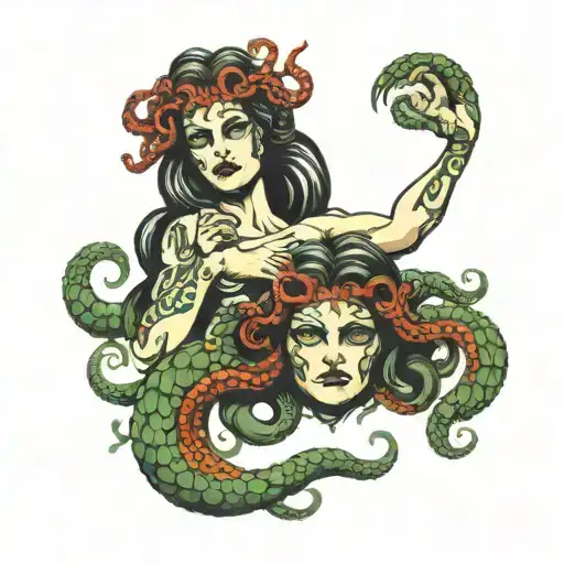 Medusa Holding A Head