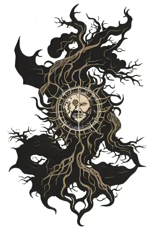 Roots Wrapping Sun And Moon Made