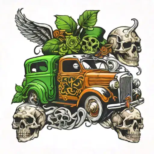 Cars And Skulls And Irish Design