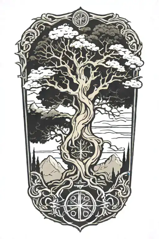 Yggdrasil And Tombstone