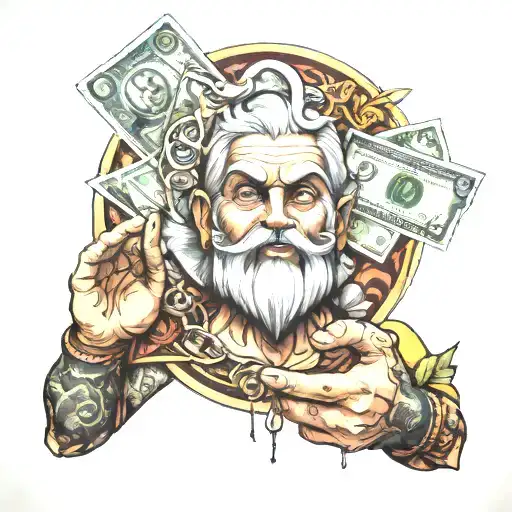 Money Is Second God Holding