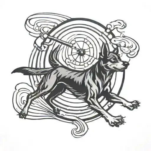 Dog Holding Frisbee Mid Air