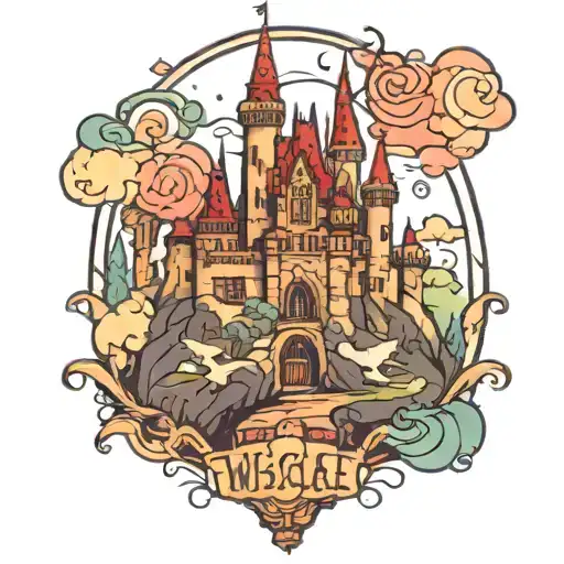Twocat Disney Castle Surrounded