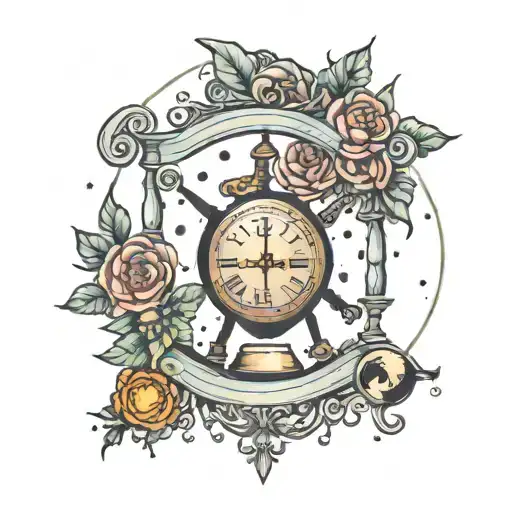 Waxing Gibbous Phase With Libra Scales And Roman Numerals