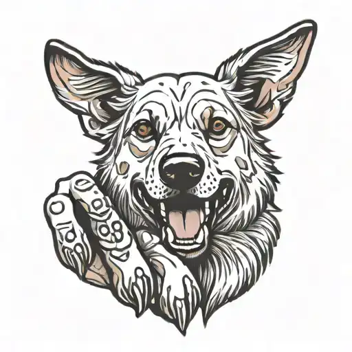 Guy Holding Paw Of Dog