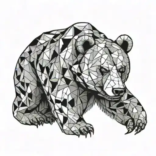 Geometry Bear Black Gray Style