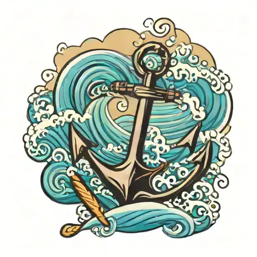 Waves Background With Large Anchor