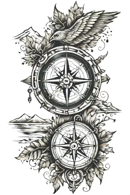 Mountain And Forest Compass