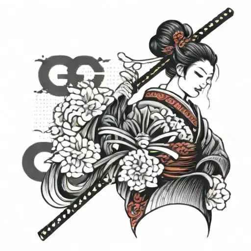 Geisha Holding A Katana