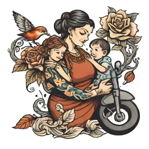 Mother Holding Kids Hand